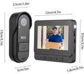 Timbre inalámbrico con pantalla IPS de 4,3 pulgadas y cámara para exteriores, IP65, resistente al agua, 1080P negro