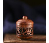 Pastillero de madera maciza, minifarol, estuche de madera para rescate de pastillas, lata sellada de almacenamiento portátil para herramientas de primeros auxilios al aire libre