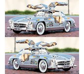 Nuevo 1:Modelo de coche de aleación de 24 Benzs 300SL, versión de pista, juguete de metal fundido a presión, vehículos clásicos, modelo de coche, simulación de sonido y luz, regalo para niños blanco