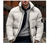 Ropa acolchada de algodón grueso para hombre de otoño e invierno Chaquetas acolchadas de algodón etiquetadas para hombre Ropa de pan Chaquetas acolchadas de algodón casuales de gran tamaño M negro