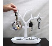 1 percha de árbol creativa para collares, joyas, pulseras, expositores de joyas, pendientes y anillos. blanco