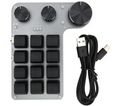 Teclado mecánico de 12 teclas con conexión USB Bluetooth, mini teclado macro programable portátil con