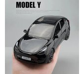 Nuevo modelo a escala 1/24 Y, modelo de juguete de aleación fundida a presión, simulación de coche con sonido y luz, función de retroceso, colección de juguetes para niños, regalos negro