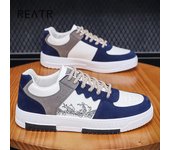 Zapatillas de deporte para hombre, zapatos planos para estudiantes, zapatillas de deporte transpirables de moda con cordones, zapatillas deportivas cómodas para correr para hombre, zapatillas para hombre 39 azul oscuro