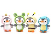 Lindo pingüino Animal llavero anillo muñeco de peluche colgante abeja llavero color rosa