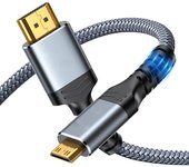 Mini HDMI HDMI 4K 60Hz Cable HDMI de alta velocidad Mini HDMI Cable bidireccional macho para videocámara Cable de nailon, 2.0 HDTV, tableta, cámara, [Carcasa de aluminio,