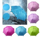 Paraguas plegable portátil impermeable para lluvia y luz solar, sombrilla de verano Anti-UV para viajes color rosa