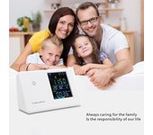 Detector Digital de formaldehído, higrotermógrafo, despertador, probador de dióxido de carbono, Monitor de calidad del aire, analizador de Gas blanco