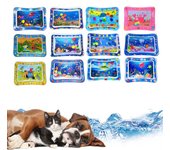 Tapete de juego de agua con sensor, tapete de juego con sensor de agua engrosado para gatos, tapete de juego sensorial de agua con peces para jugar con mascotas One Size
