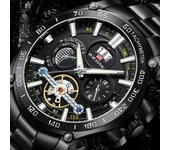 VA VA VOOM Relojes Reloj mecánico automático Tourbillon para Hombres Reloj Deportivo Reloj de Pulsera Informal de Negocios Luna Relojes mecánicos para Hombres plata