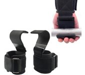 1 pieza de agarres de gancho para levantamiento de pesas con muñequeras, correa de muñeca para barra de mano, gancho para fitness para gimnasio, correa de peso, guantes para levantamiento de pesas negro