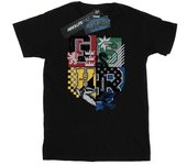 Harry Potter Womens/Ladies Hogwarts Varsity Cotton Boyfriend T-Shirt L negro