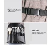Bolsa de cintura para brochas de maquillaje, bolsa de cosméticos con múltiples bolsillos, bolsa de cintura para herramientas de maquillaje con ajustable type 1 negro