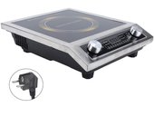 Placa de inducción portátil de 3500 W, cocina de inducción eléctrica de acero inoxidable, placa calefactora de encimera