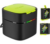 Caja de carga del cargador de batería TELESIN GP-FCK-B11 para batería con canales de batería duales compatibles negro