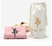 Bolso de mano para llevar zapatos de ballet, organizador portátil, bolsas de almacenamiento para zapatos de baile, bolsa con cordón para mujeres y niñas color rosa