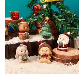 Adornos navideños con micropaisaje, adorable dibujo de Papá Noel, árbol de Navidad, decoración de animales, caja ciega, regalos.