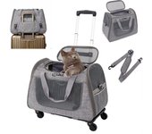 Bolsa con ruedas desmontable de un solo hombro para mascotas - Transportín grande para perros y gatos