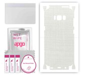 apgo Protective Skin Sticker for the back+sides compatible with Samsung Galaxy S8, Full Wrap Film, Foil, Vinyl - Pattern White Fabric