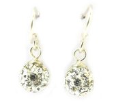 Les Trésors De Lily [N2986] - Boucles Argent 'Sissi' blanc argenté - 6 mm plata