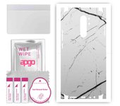 apgo Protective Skin Sticker for the back+sides compatible with Xiaomi Redmi 9, Full Wrap Film, Foil, Vinyl - Pattern White Marble