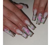 Shining False Nails Long Ballerina Nail Tips New Press on Nails  DIY JP2915