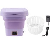 Lavadora portátil pequeña de 9 l, lavadora plegable, ropa interior para bebé, lavadora automática pequeña púrpura