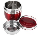 Fiambrera térmica con aislamiento de acero inoxidable portátil de 2 capas para alimentos Bento 1.2L rojo