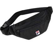 Fila Riñonera unisex de lona revestida con doble cremallera y cierre de cremallera, color negro One size negro