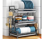 Escurreplatos desmontable con espacio para guardar cuchillos, tenedores, palillos y cuencos