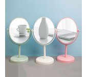 Espejo de maquillaje giratorio de princesa: espejo de escritorio de plástico para tocador Oval Desktop Mirror Small - 16x9.5cm
