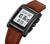Skmei Reloj electrónico luminoso multifunción resistente al agua de 30 metros con pantalla de hora dual y alarma Steel plata