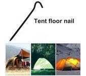 16 piezas de aleación de aluminio para tienda de campaña, punta afilada, resistente, color brillante, ligero, para acampar al aire libre, toldo a prueba de viento, estaca de clavos doblados, accesorios para tienda de campaña plata