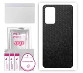 Adhesivo protector de piel para la parte trasera compatible con Oukitel C21, película envolvente, lámina, vinilo - Patrón de panal negro