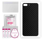apgo Protective Skin Sticker for the back compatible with Apple iPhone 8 Plus, Wrap Film, Foil, Vinyl - Pattern Carbon Black