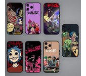 Funda de teléfono Rock Band Gorillaz para iPhone Mini 11 12 13 14 15 Pro XS Max X Plus SE XR, carcasa blanda negra iPhone13