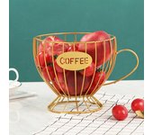 Cesta de almacenamiento de café, práctica y resistente, de hierro, organizador de cápsulas para el hogar negro