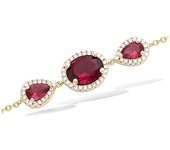 Les Trésors De Lily [N5403] - Pulsera chapada en oro 'Sissi' rubí oro blanco - 38x15 mm oro