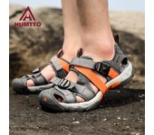 HUMTTO-Sandalias de verano transpirables para hombre, zapatos de senderismo para exteriores, secado rápido, agua, playa, Camping, escalada, calzado deportivo 40 gris