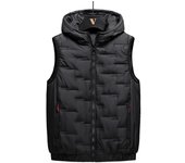 Chaleco de algodón de talla grande para hombre, camiseta sin mangas con capucha de otoño e invierno, abrigo grueso con hombros descubiertos de talla grande y cálido XXXXXL caqui