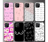 Funda de teléfono con arte de tetas de chica sexy para iPhone 11 12 Mini 13 14 Pro Xs Max X 8 7 6s Plus 5 Se Xr Shell iPhone8plus