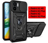 Funda con soporte armadura para Xiaomi Redmi A1 4G A2, Fundas para Redmi A1 A2 Plus, Fundas deslizantes para lente de cámara, anillo protector, Fundas para teléfono For Redmi A1 4G azul