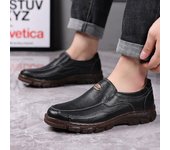Zapatos casuales elegantes de piel de vaca genuina para hombre, zapatos planos cómodos, nuevos zapatos casuales elegantes de cuero de vaca genuino para hombre 38 negro