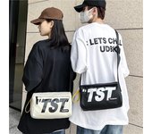 Bolso bandolera para hombre, de gran capacidad, deportivo, con letras amarillo