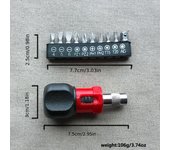 Juego de destornilladores de trinquete multifuncionales en miniatura: destornillador de acero reversible de operación rápida con combinación de puntas, no requiere batería Ratchet wrench + 1pc screwdriver head