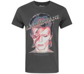 David Bowie Camiseta oficial de Aladdin Sane para hombre XL carbón