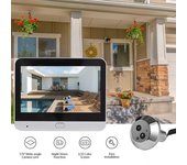 Timbre de video inalámbrico con cámara, visión nocturna por infrarrojos, detección de movimiento, pantalla LCD grande, sistema de intercomunicación de fácil instalación, timbre con wifi