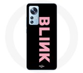 Coque pour Xiaomi Mi 12 / 12X Blink Fandom Blackpink Logo Rose Fond Noir