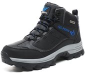 Botas impermeables al aire libre para hombre, zapatillas altas de invierno, botines cálidos para hombre, zapatos informales de buena calidad para senderismo en la nieve para hombre 37 negro