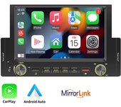 Radio Universal para coche de 1 Din, reproductor Multimedia MP5 de 6,2 pulgadas, autoestéreo, Android, Carplay, MirrorLink, Radio corta para coche con Bluetooth